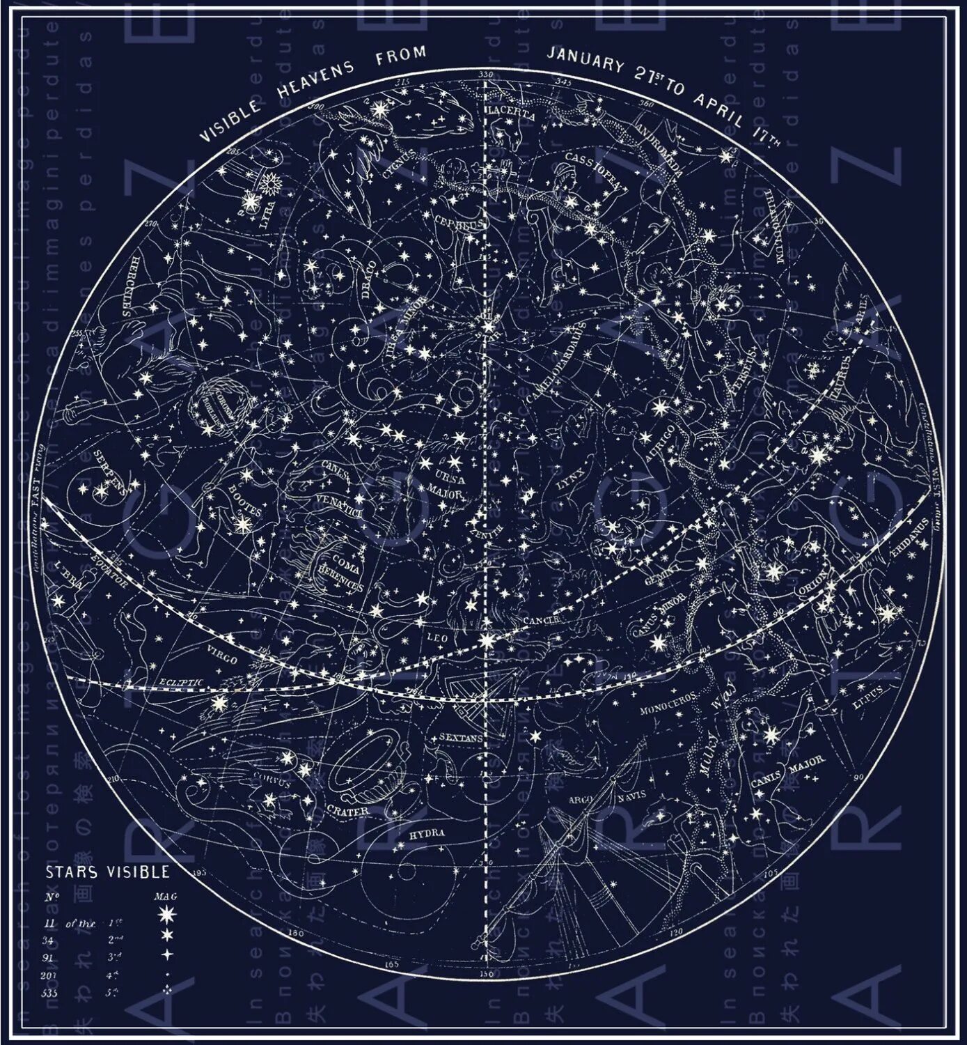 Карта неба фото Celestial Decor. Constellations Map. Star Map Southern Etsy Constellation chart,
