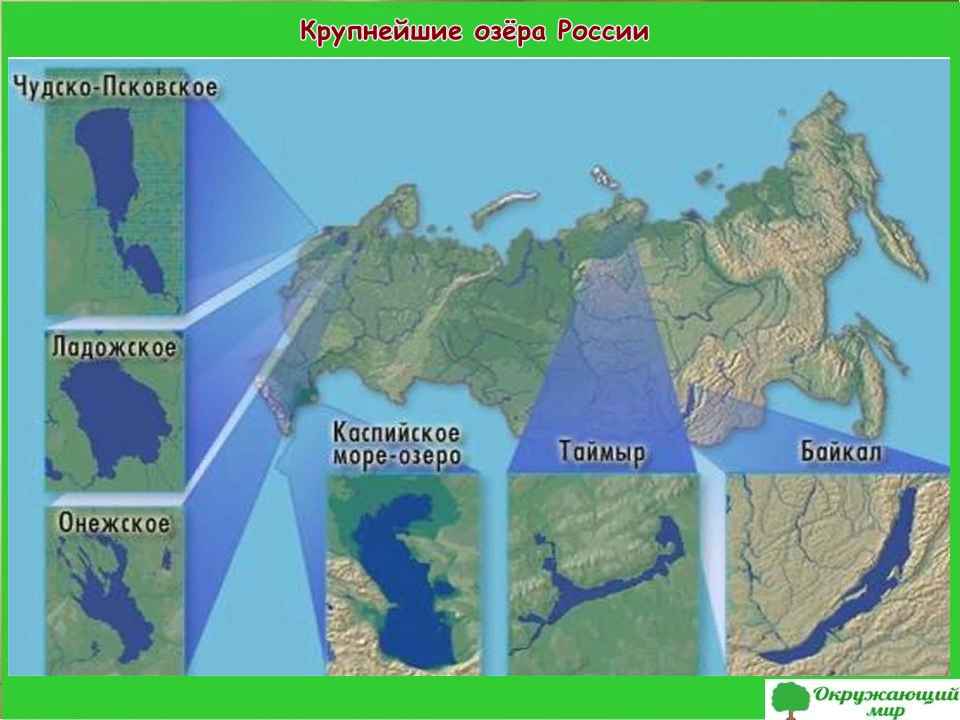 Карта озер россии фото Проект великие озера россии 9 класс
