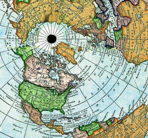 Карта плоской земли фото Flat Earth Map + Patent + Verso Key Alexander Gleason 1892 Standard World Map eB