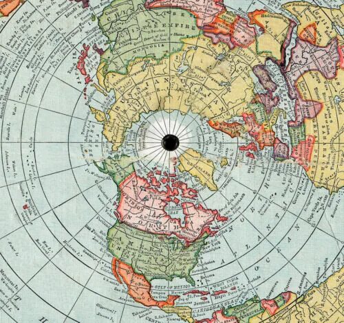 Карта плоской земли фото 1892 Flat Earth Map Gleason's New Standard Map of the World Alexander Gleason eB