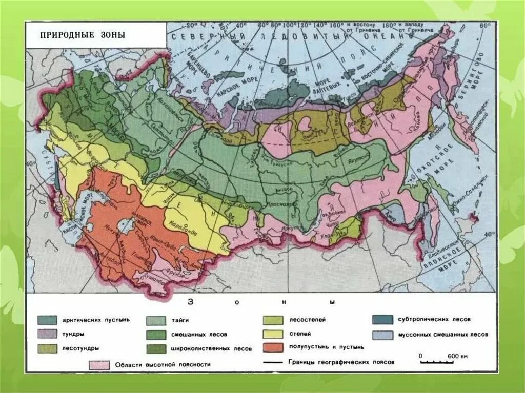 Карта природных зон россии фото Природные зоны природы