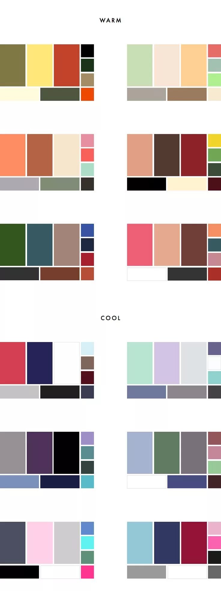 Карта сочетания цветов в одежде How to choose a colour palette for your wardrobe (+ 36 sample palettes) - Anusch
