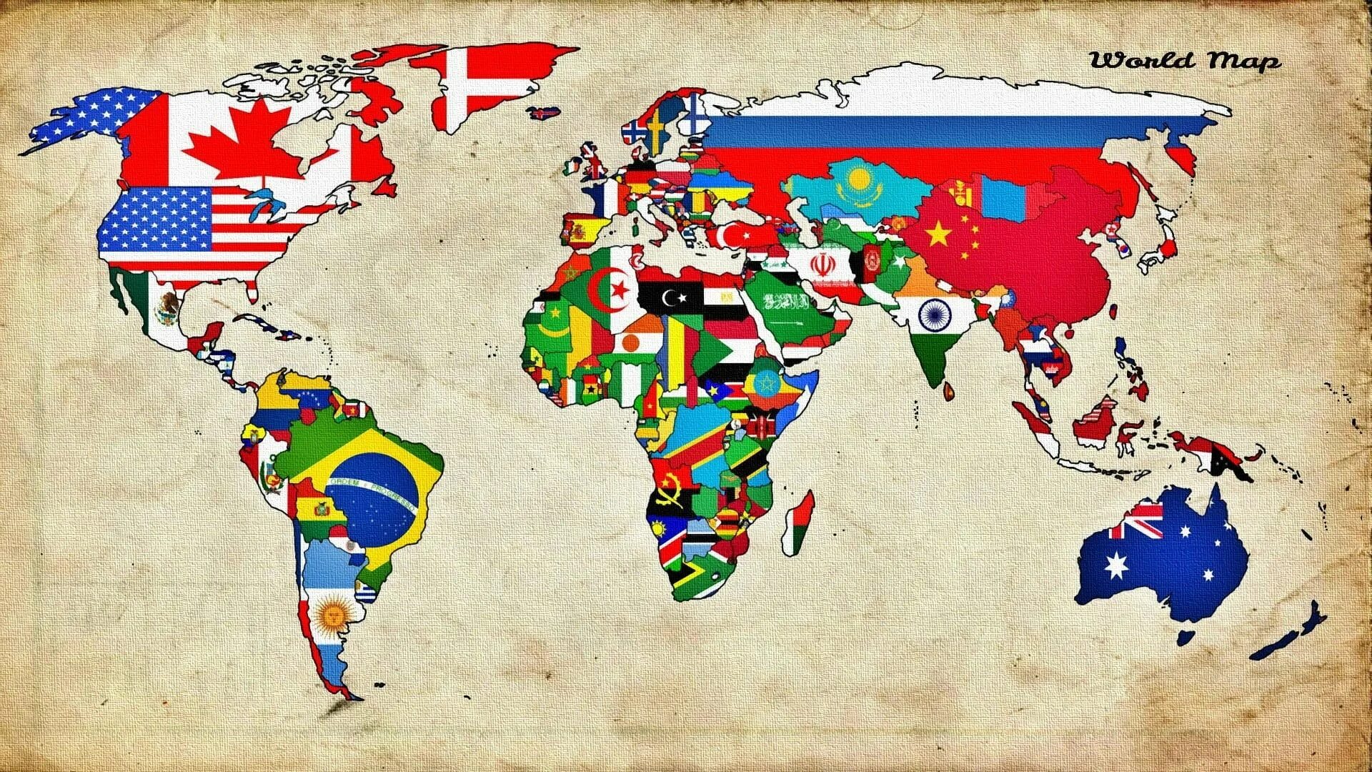 Карта стран мира фото world map illustration #map #world #countries #flag world map #1080P #wallpaper 