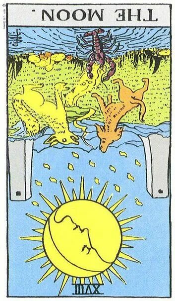 Карта таро луна фото The moon reversed The moon tarot card, The moon tarot, Tarot card meanings