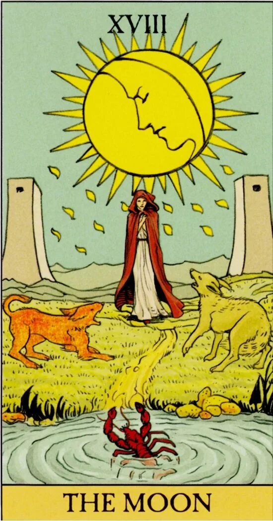 Карта таро луна фото XVIII. The Moon - After Tarot (Giulia Massaglia & Pietro Alligo) Arte de carta t