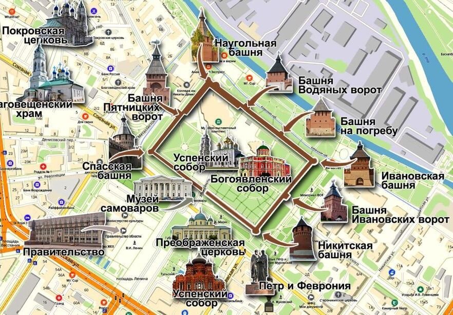 Карта тулы фото домов Тула: 500-летний Кремль, осадные дворы, гигантские пряники и потрясающий Музей о