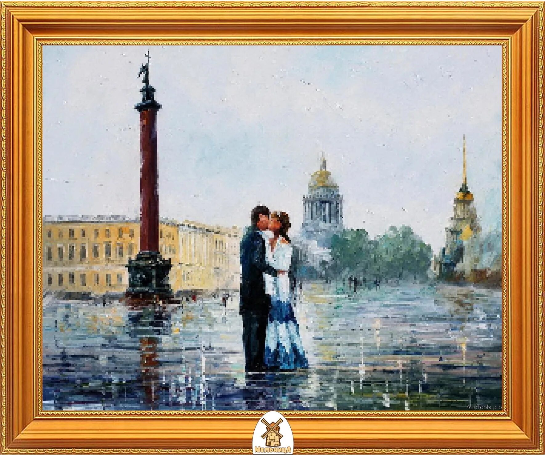 Картина по фото на холсте санкт петербург Алмазная мозаика 40*50 см. Полная выкладка. Картина из страз. Алмазная вышивка. 