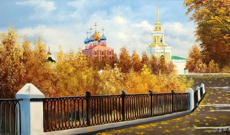 Картина по фото рязань Картина на холсте "Вид на Рязанский Кремль" - Картины Осенние пейзажи Осенний пе