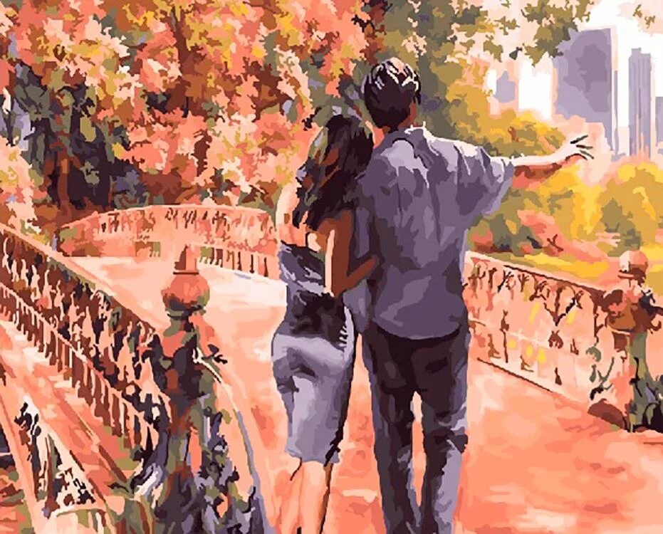 Картина по номерам по фото ростов Картина по номерам Paintboy Прогулка по мосту, 40x50 см - отзывы покупателей на 