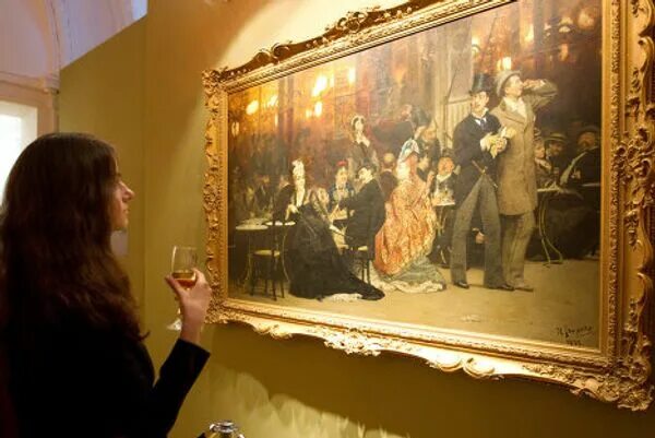 Картина репина парижское кафе фото Открытие предаукционной выставки Christie's в Москве - РИА Новости, 02.04.2011