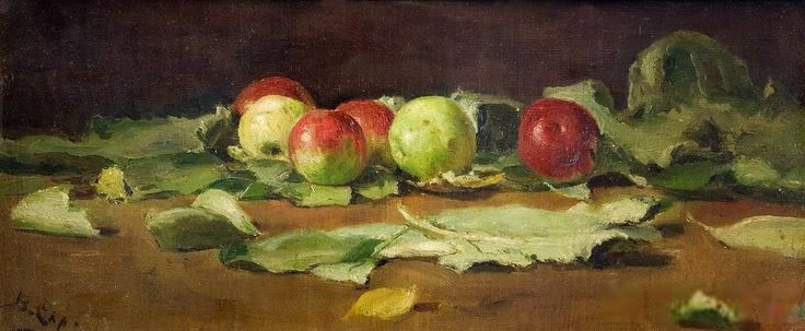 Картина репина яблоки и листья фото Валентин Александрович Серов. Яблоки и листья Still life art, Serov, Life art