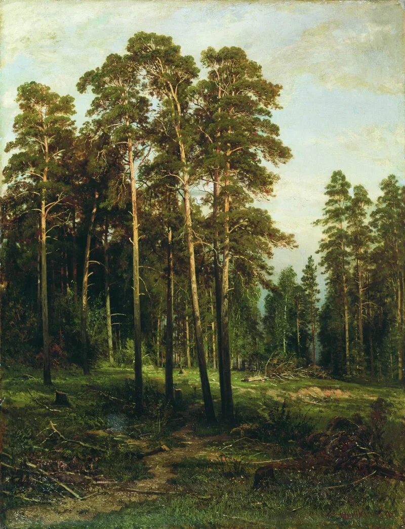 Картина шишкин лес фото Купить цифровую версию картины: Иван Иванович Шишкин - Сосновый лес, Львов Артхи