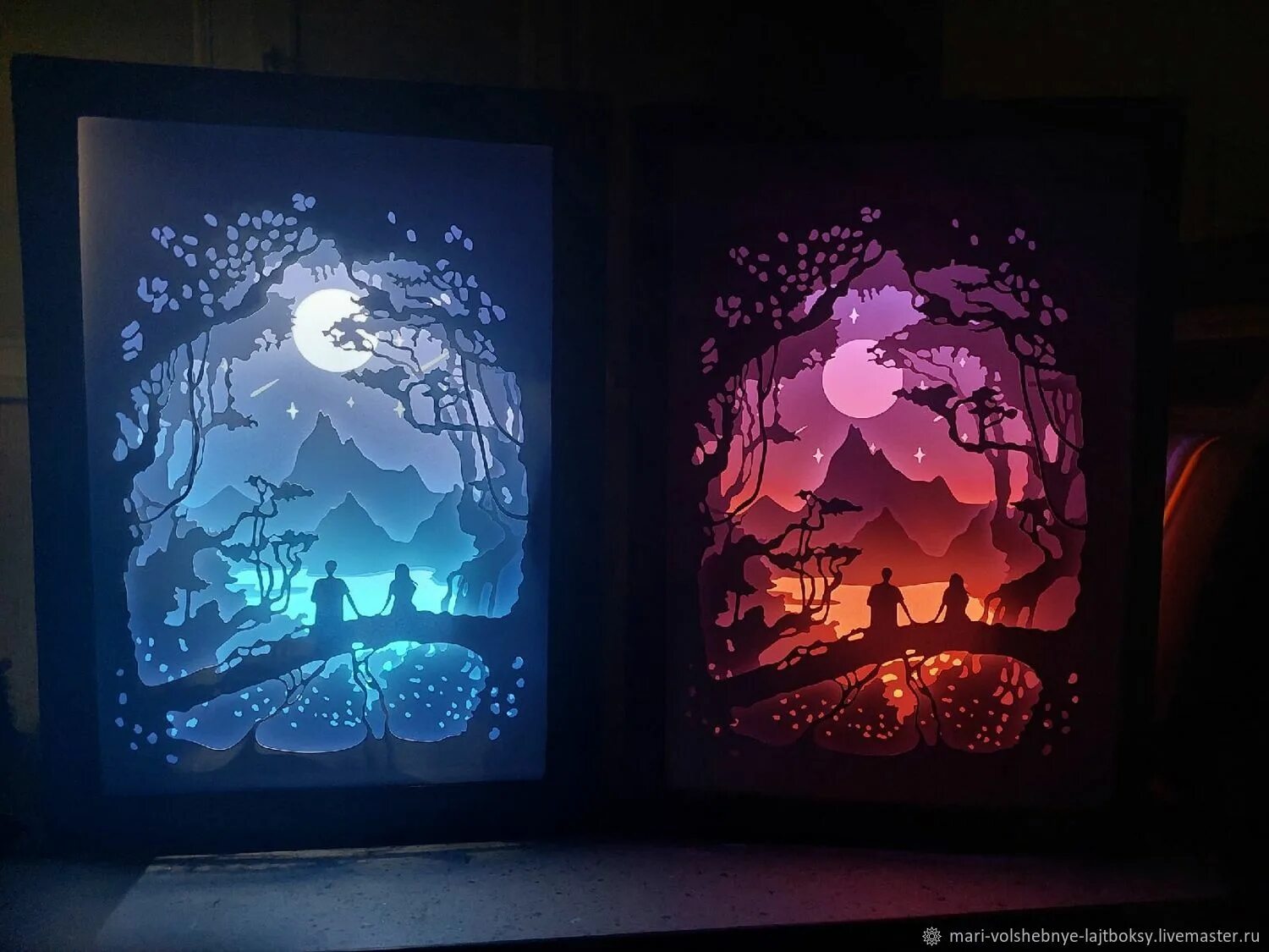 Картина светильник своими руками Лайтбокс картина - EFGS 3D Paper Carving Lamp, Stereo Creative Remote Paper-Cut 