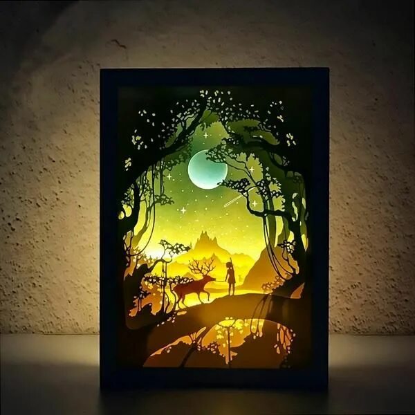 Картина светильник своими руками PaperCut Light Shadow Box in 2022 Shadow box art, Paper artwork, Shadow light bo