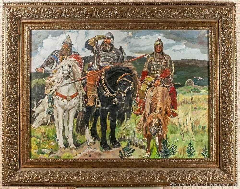 Картина три богатыря фото в хорошем качестве Картины: Три богатыря (копия картиныВ.М.Васнецова) в интернет-магазине на Ярмарк
