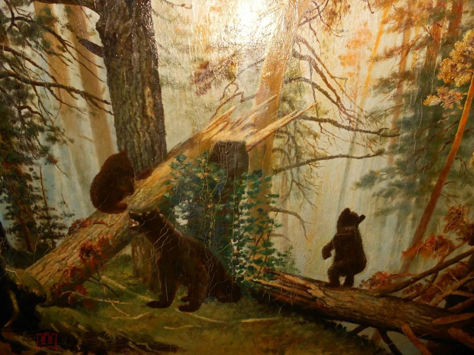 Картина три медведя фото Старин.картина. ШИШКИН.УТРО в СОСНОВОМ БОРУ. КОПИЯ с ТРЕМЯ МЕДВЕДЯМИ холст, масл