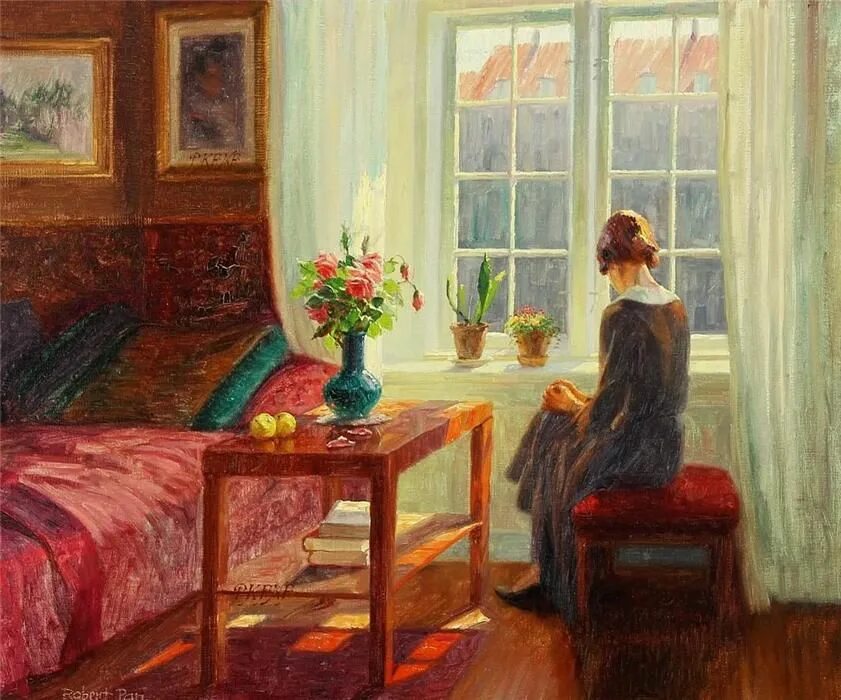 Картина у окна фото Robert Panitzsch - (Danish: 1879-1949) Art interior paintings, Art painting, Art