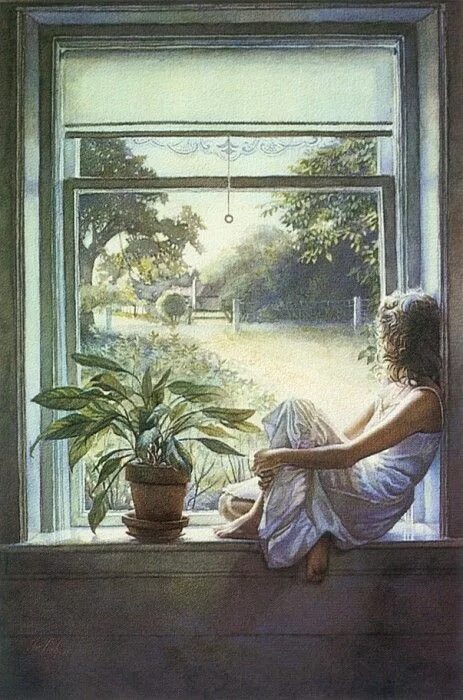 Картина у окна фото Подоконник. Стив Хэнкс Watercolor artists, Painting, Artist