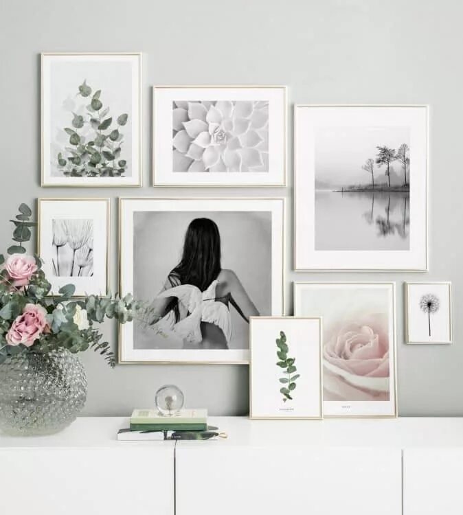 Картина в белой раме в интерьере Gallery Wall Inspiration - Shop your Gallery Wall - Posterstore.co.uk Gallery wa