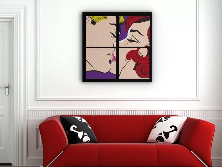 Картина в интерьере онлайн примерка бесплатно Claves del estilo pop art Pop art, Art deco, Art