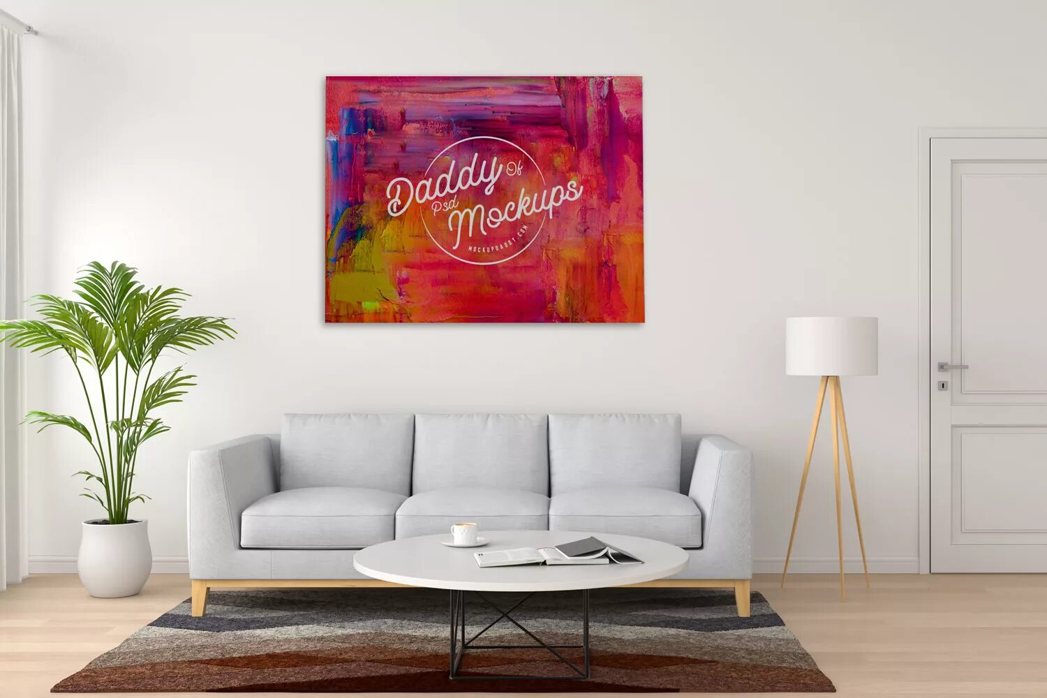 Картина в интерьере онлайн примерка бесплатно Painting Canvas Mock Up - Mockupdaddy