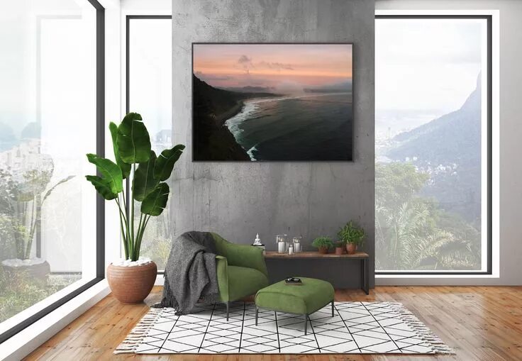 Картина в интерьере онлайн примерка бесплатно Ocean Sunset Art. Wall Art. Wall Decor. Oregon. Oregon Coast. Waves. West Coast.