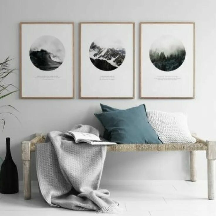 Картина в стиле минимализм для интерьера There's something that just works with black and white art. Start planning your 