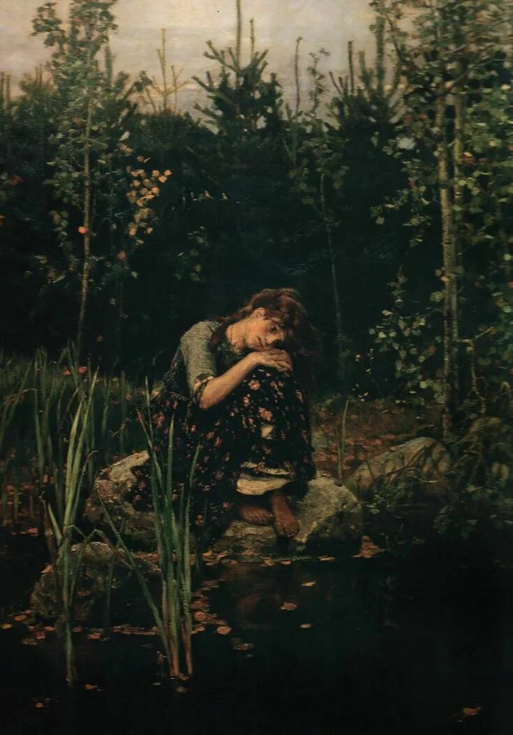 Картина васнецова аленушка на камне фото виктор васнецов - Алёнушка Russian painting, Russian art, Fine art