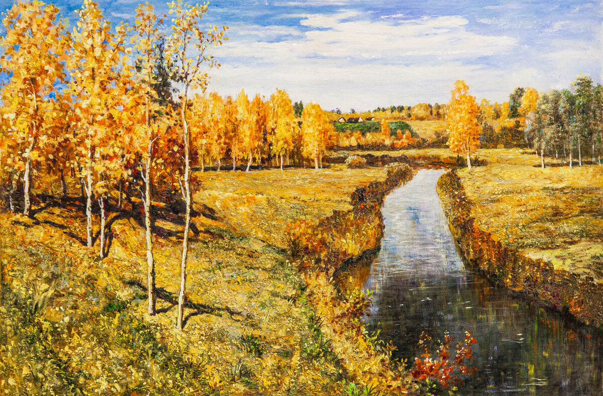 Картина золотая осень фото Golden autumn by isaac levitan - Живопись Исаак Левитан Золотая осень, 1895. sus