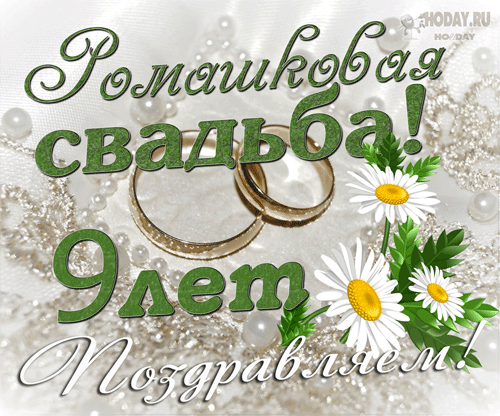 Картинка 9 лет свадьбы мужу Анимашка на Ромашковую годовщину свадьбы - 9 лет