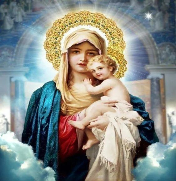 Картинка богородица с младенцем Oración a Dios para vivir en triunfo éxito y felicidad Mother mary images, Mothe