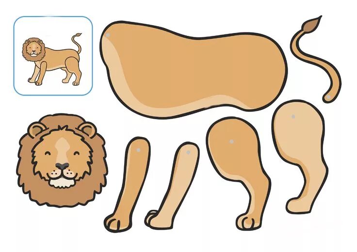 Картинка части животного для детей Animal crafts for kids, Paper puppets, Paper dolls