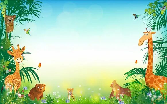 Картинка детская фон животные Zoo Background Cartoon Зображення - огляд 524,576 Стокові фото, векторні зображе