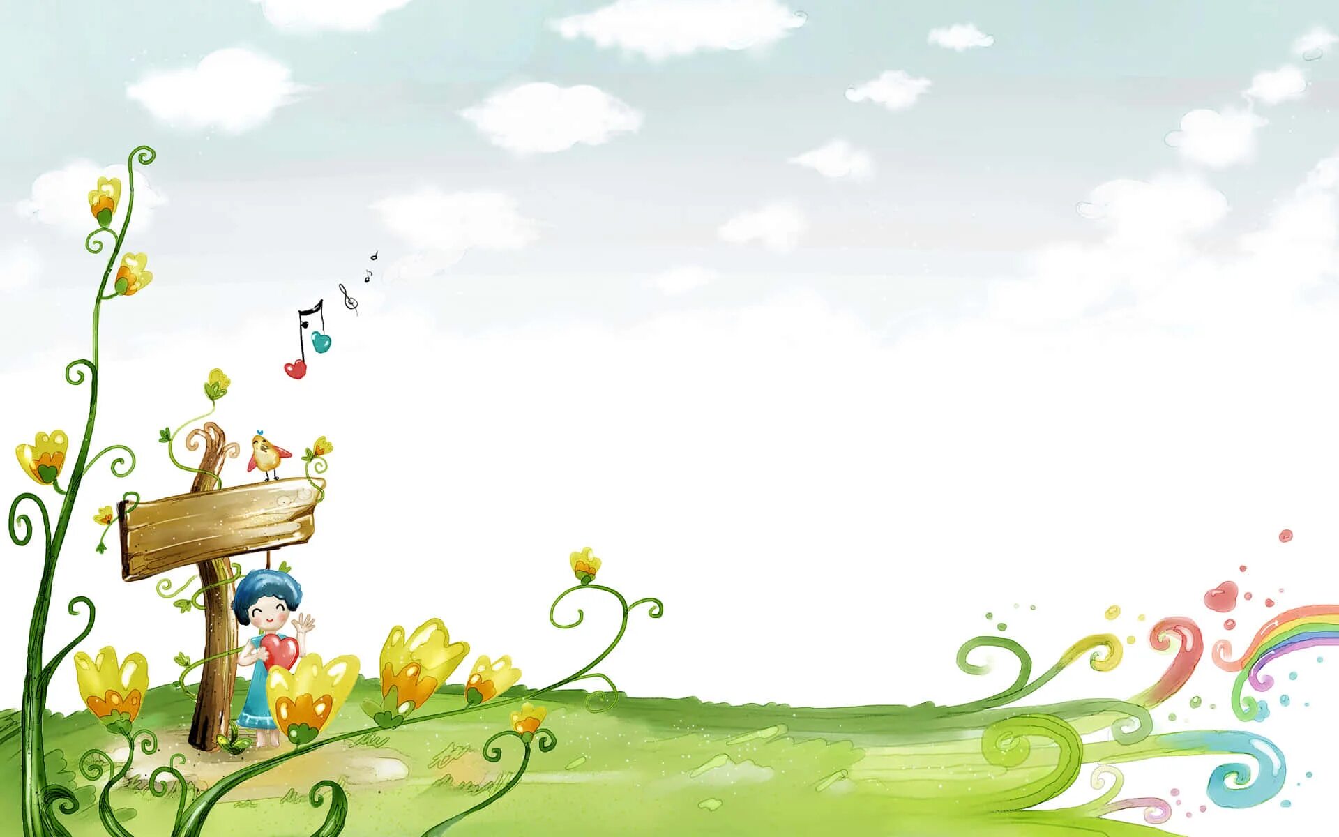 Картинка для оформления детской презентации Download Stunning Cartoon Fantasy Fairyland Digital Illustration Background Wall