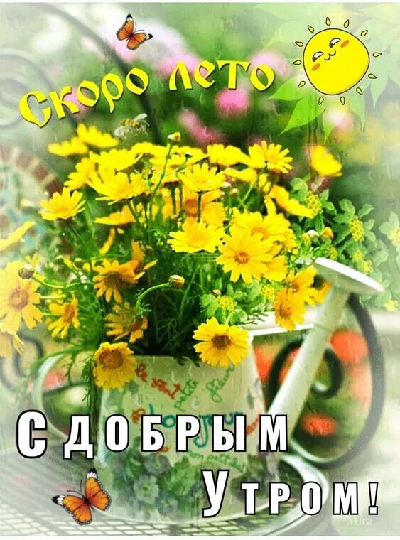 Картинка доброе утро лета с пожеланиями Открытка С добрым утром! Скоро лето!