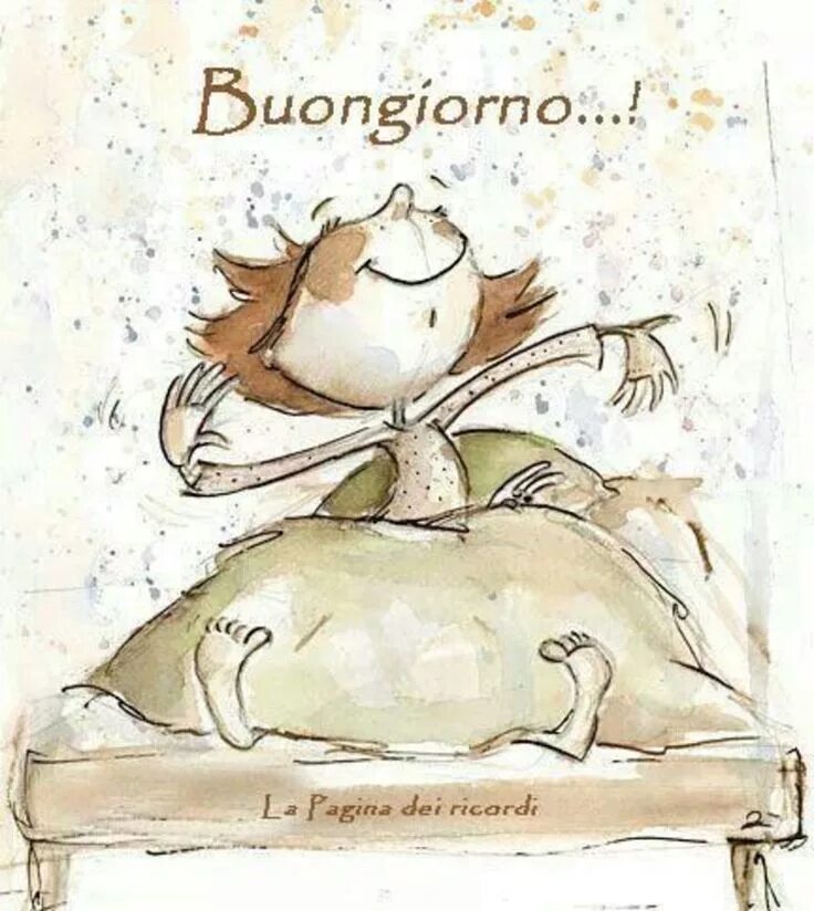 Картинка доброе утро прикольная позитивная смешная Immagini di Buongiorno da Scaricare Gratis ProverbiBelli.it Художники, Иллюстрац