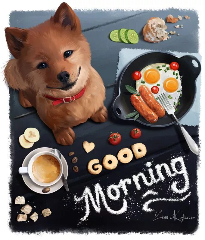 Картинка доброе утро с собакой красивые картинки Good Morning Shiba Inu by Kajenna.deviantart.com on @DeviantArt Good morning, Go
