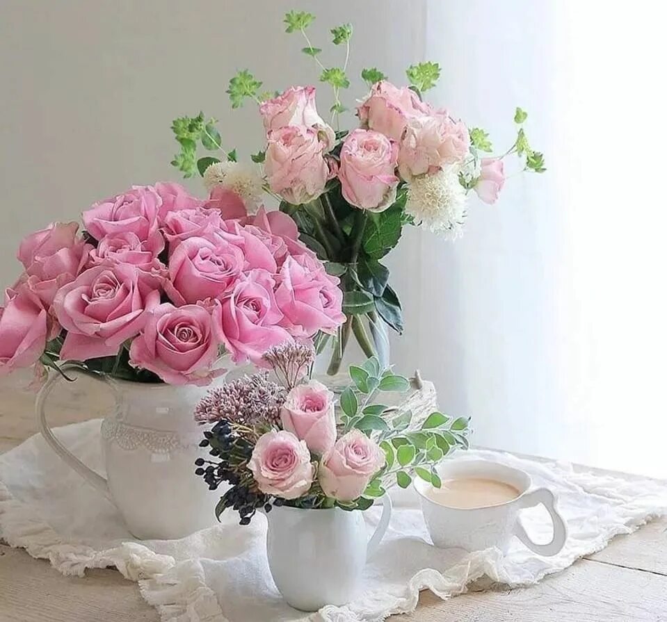 Картинка доброе утро с цветами скачать бесплатно Épinglé sur rose 1 Bouquet de fleurs, Fleurs, Bouquet
