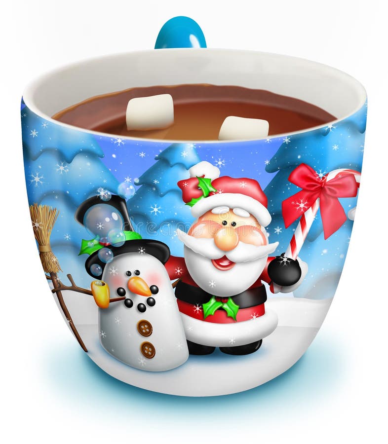Картинка доброго нового года Christmas Cup of Hot Chocolate Stock Illustration - Illustration of cocoa, marsh