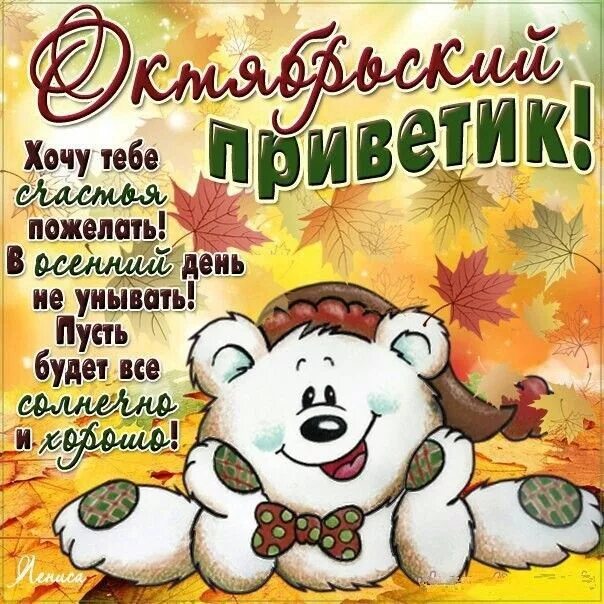 Картинка доброго октябрьского дня с пожеланиями Пин на доске приятные пожелания Картинки, Праздник, Смешные фотографии животных