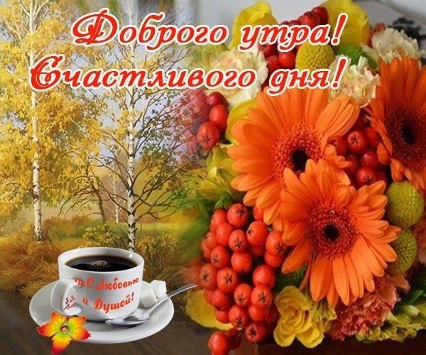 Картинка доброго осеннего утра и прекрасного дня Пин от пользователя Larissapossuh на доске Добрий ранок Доброе утро, Открытки, О