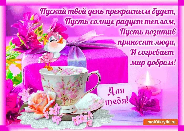 Картинка добрый день с пожеланиями скачать бесплатно Желаю прекрасного дня (с изображениями) С днем рождения, Открытки, Картинки
