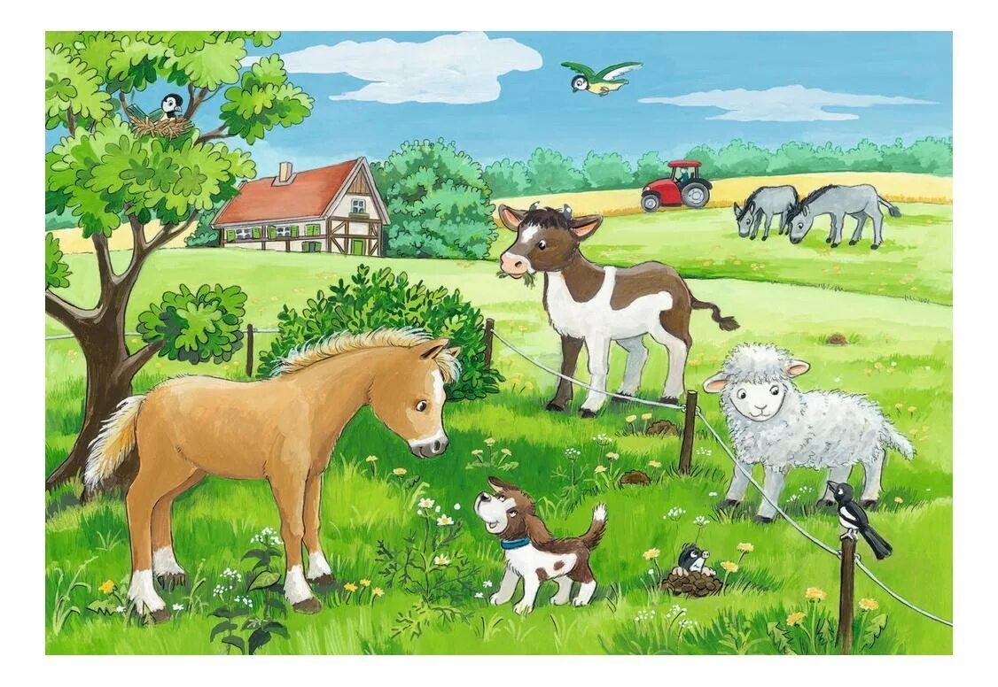 Картинка дом животные Пазл Ravensburger 12, 12 деталей - купить в Москве, цены в интернет-магазинах на
