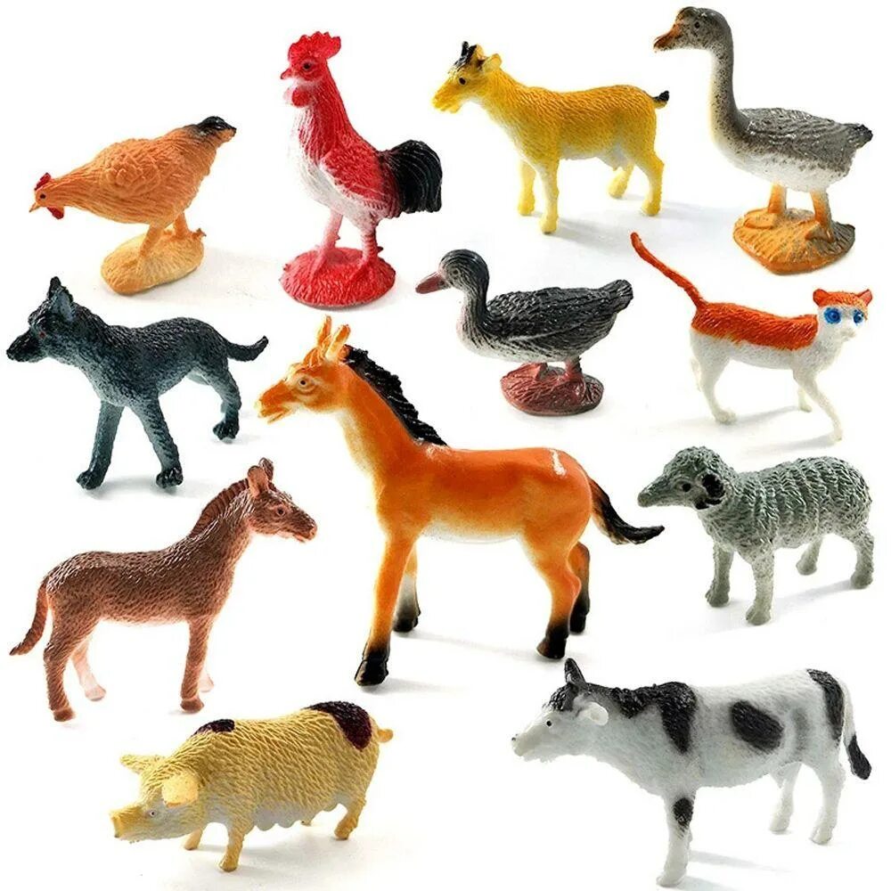 Картинка домашние животные игрушки Dog Dinosaur Model Toys Butterfly Farm Animal Action Figure Insect Model Simulat