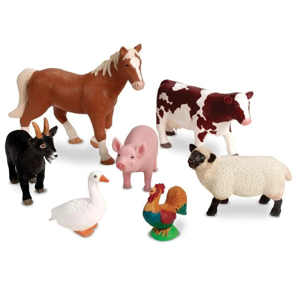Картинка домашние животные игрушки Learning Resources Jumbo Farm Animals Играландия - интернет магазин игрушек