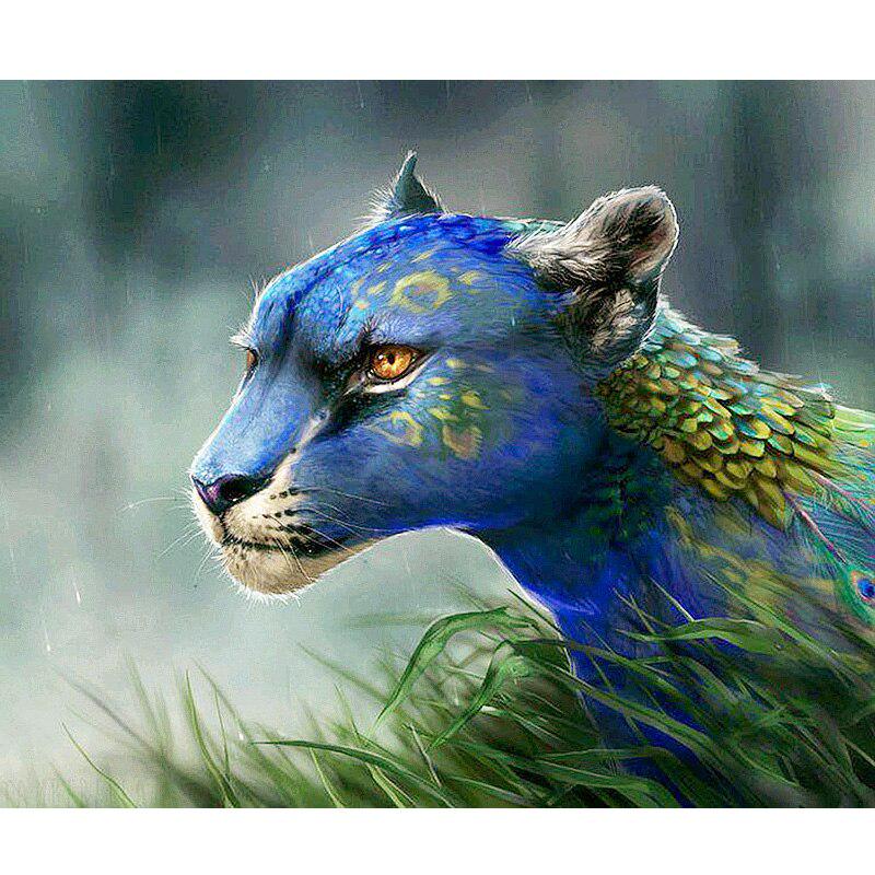 Картинка фэнтези животные Diamond Painting Cartoon Animal Leopard Cross Stitch Landscape Diamond Embroider