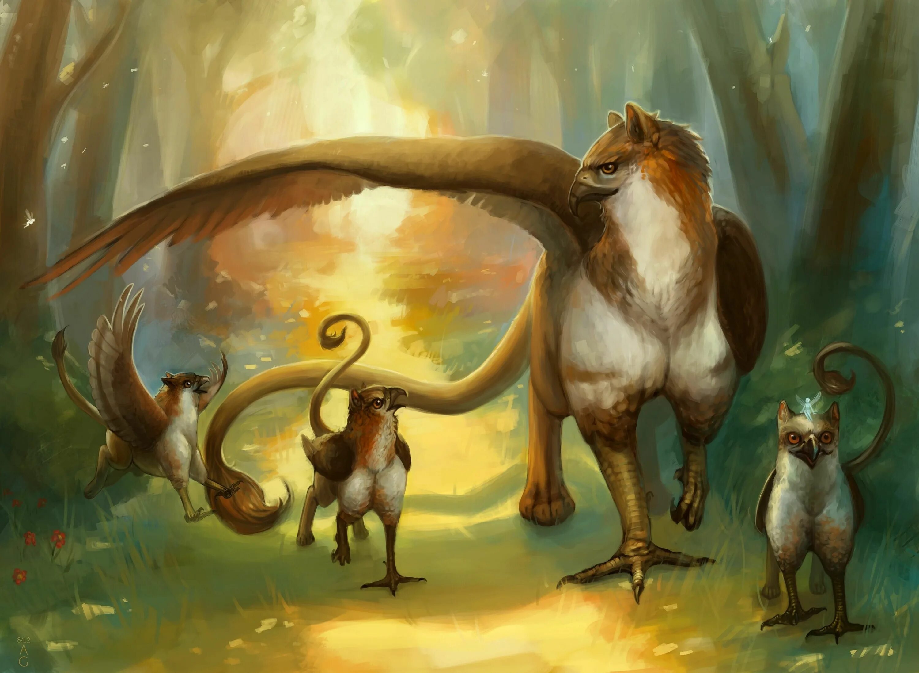 Картинка фэнтези животные Fantasy - Griffin - Griffon - Creature Wallpaper Mythische wezens, Mythologische
