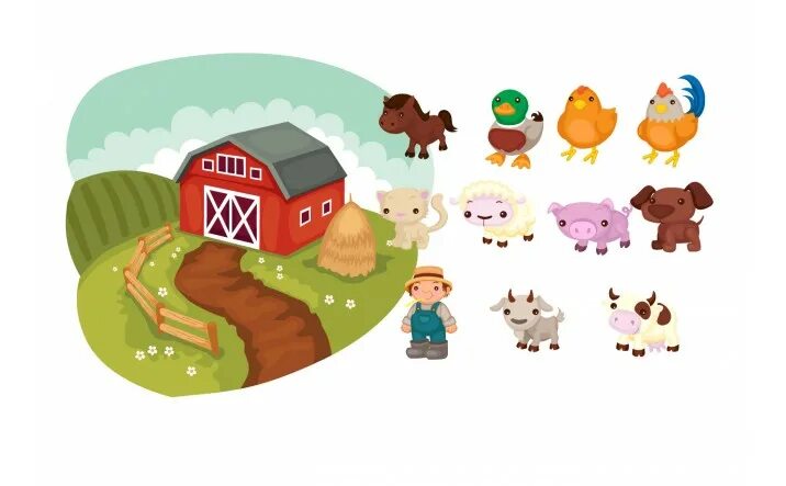 Картинка ферма для детей без животных Farm Animals Vector at GetDrawings Free download