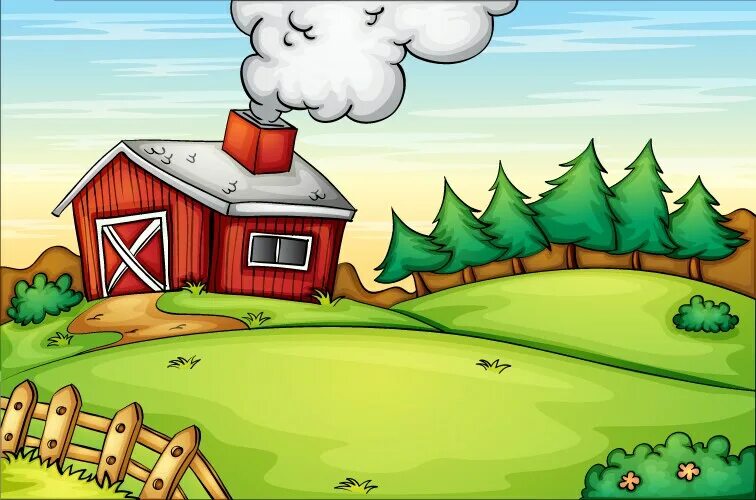 Картинка ферма для детей без животных Farm background Royalty Free Vector Image - VectorStock