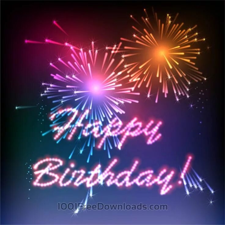 Картинка фейерверк с днем рождения женщине Free Vectors: Happy Birthday fireworks Holidays Birthday fireworks, Happy birthd